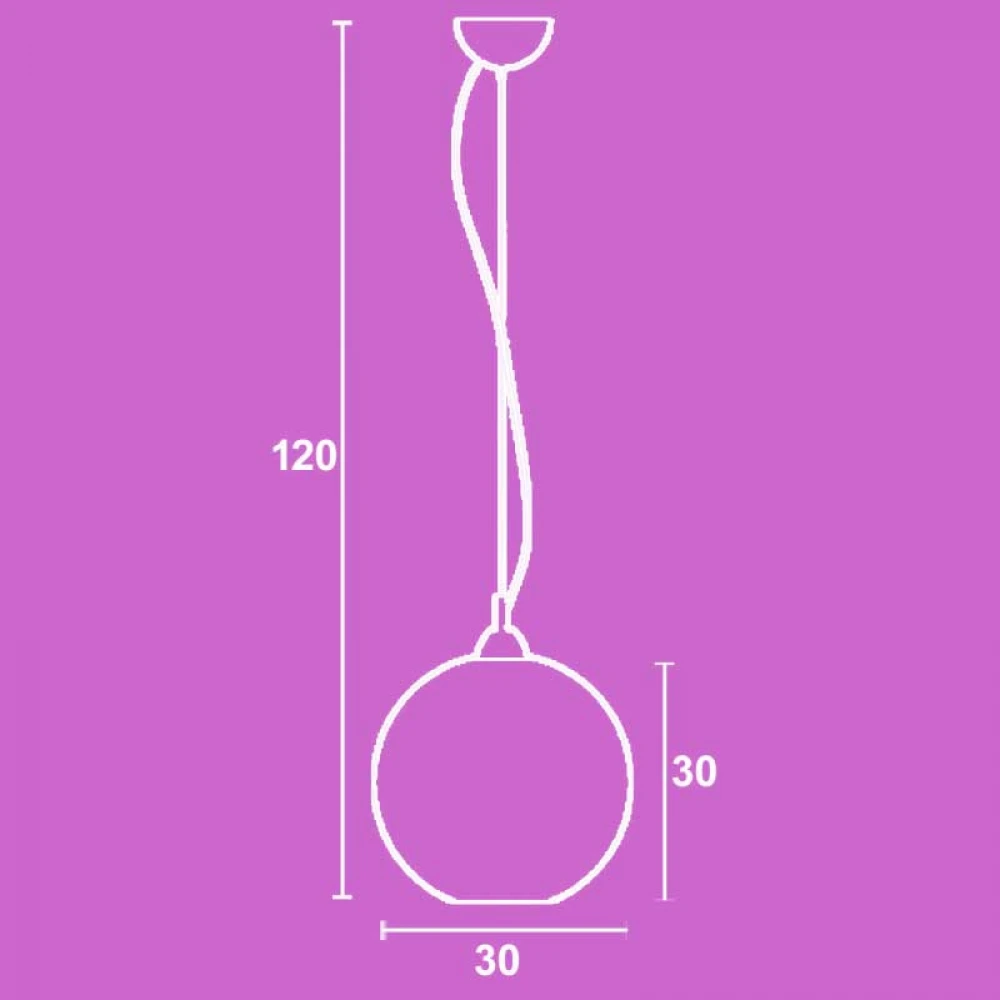 Φωτιστικό Μονόφωτο Γυαλί Λιλά με Διάφανους Κύκλους Ε27 Φ30 - Arkolight