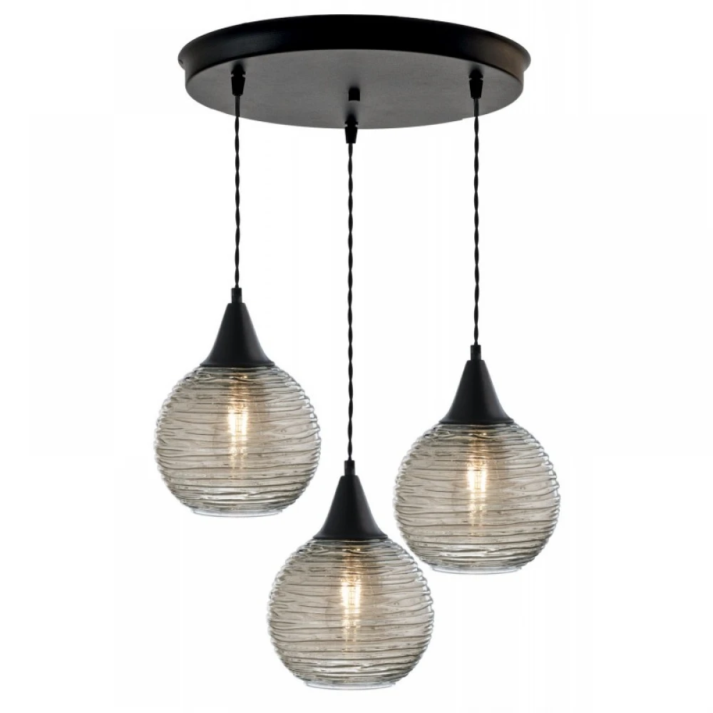 Φωτιστικό Τρίφωτο Από Μέταλλο Και Γυαλί Φιμέ 3xE27 - Arkolight