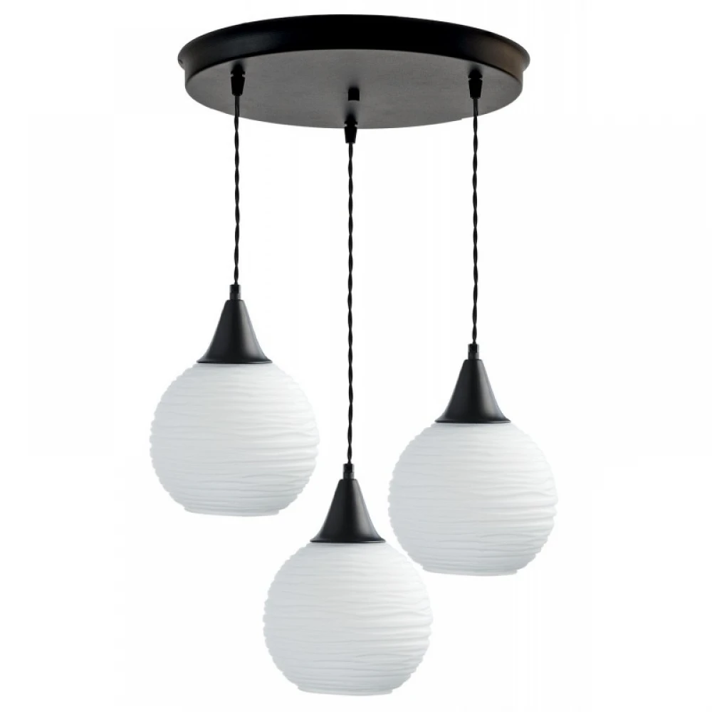 Φωτιστικό Τρίφωτο Από Μέταλλο Και Γυαλί Οπάλ 3xE27 - Arkolight