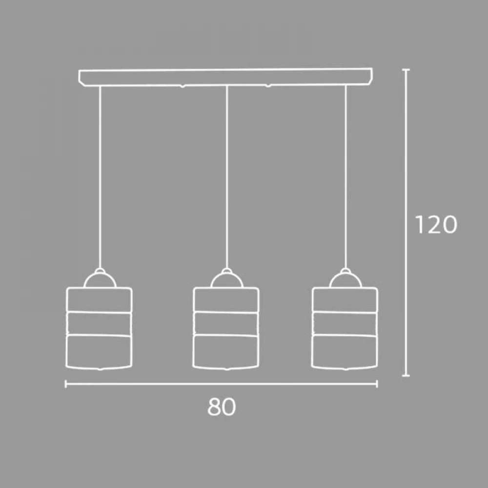 Φωτιστικό Τρίφωτο Από Μέταλλο Και Γυαλί Και Σχοινί 3xE27 - Arkolight