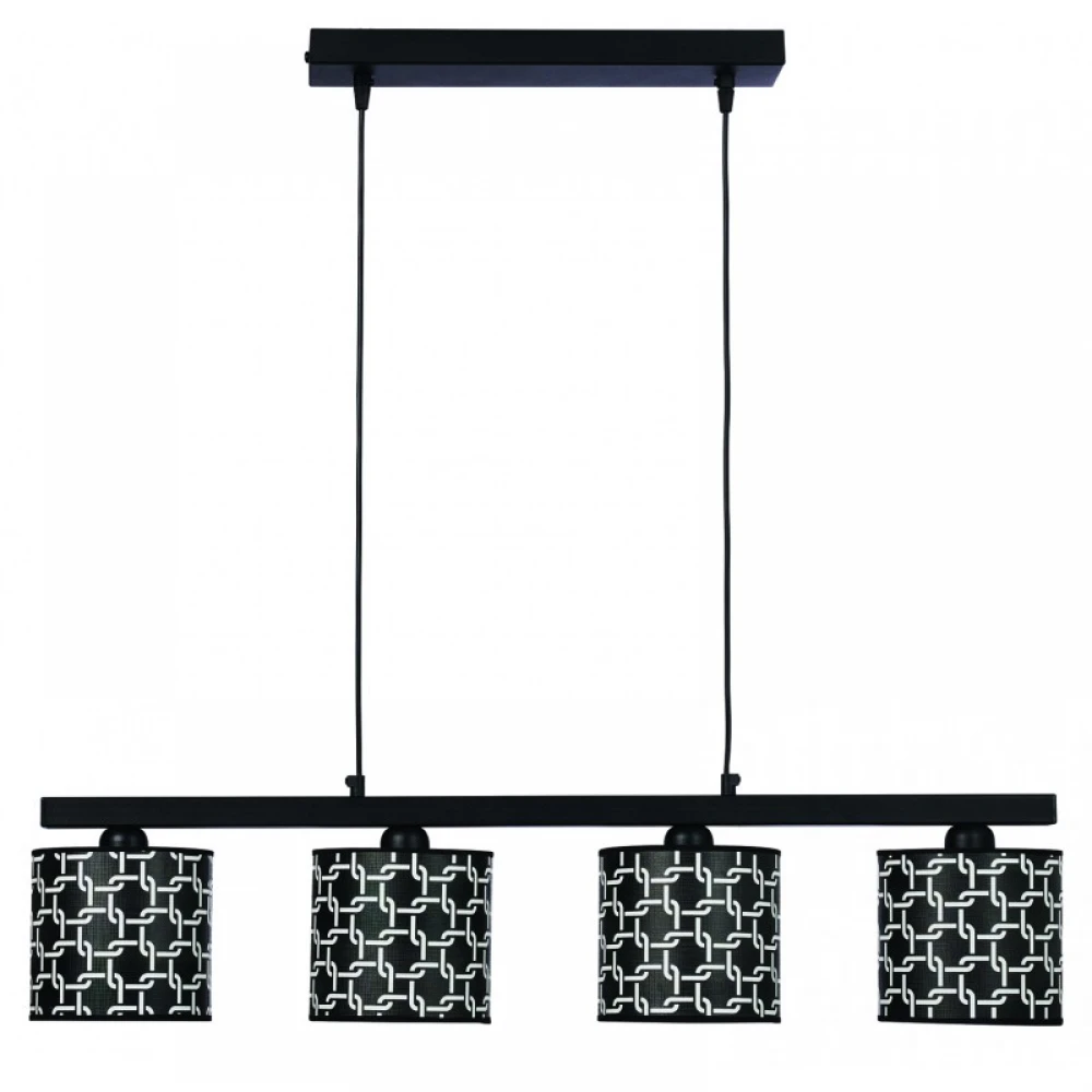 Φωτιστικό Πολύφωτο 4φ Μέταλλο/Αμπαζούρ μαύρο 4xE27 - ARKOLIGHT