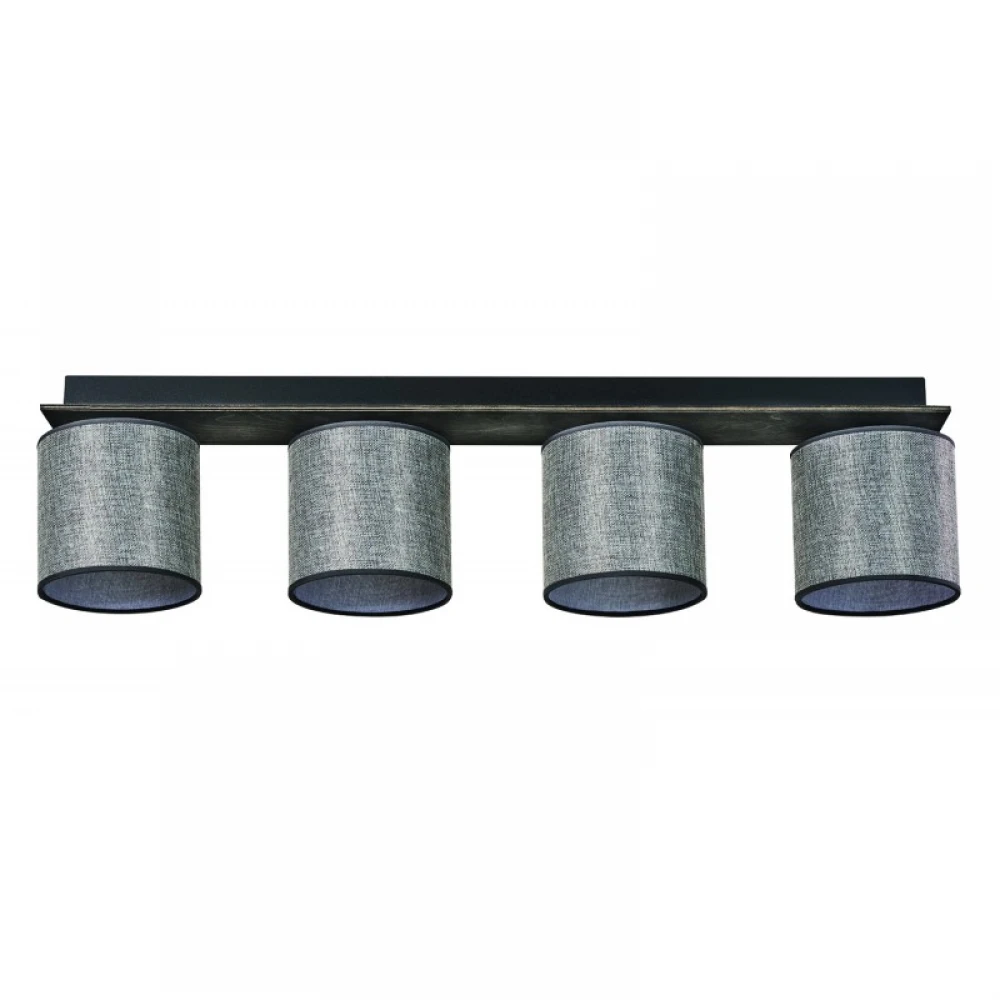 Φωτιστικό Οροφής 4φ Ξύλο/Αμπαζούρ Γκρι 4x E27 - ARKOLIGHT