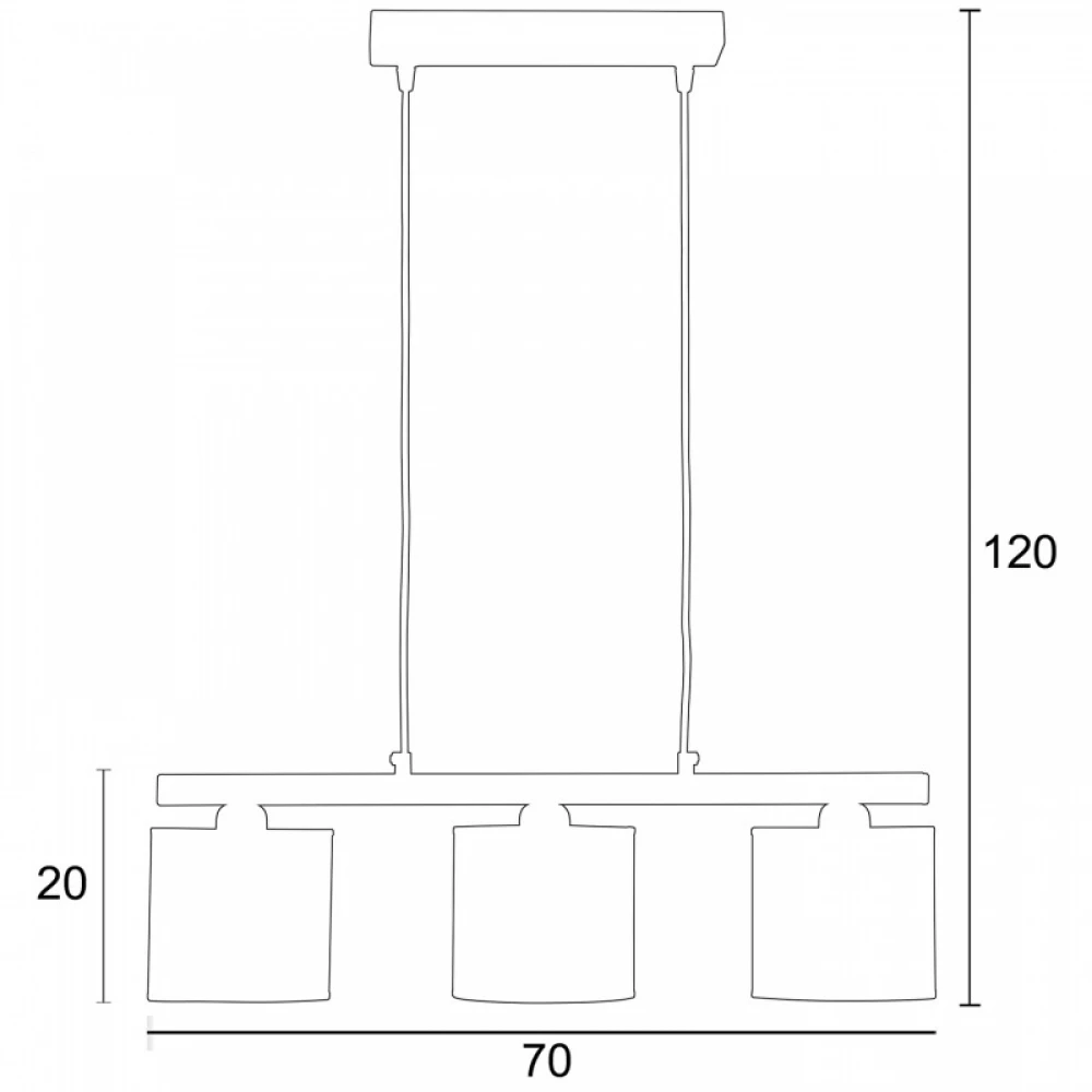 Φωτιστικό Πολύφωτο 3φ Μέταλλο/Αμπαζούρ λευκό 3xE27 - ARKOLIGHT