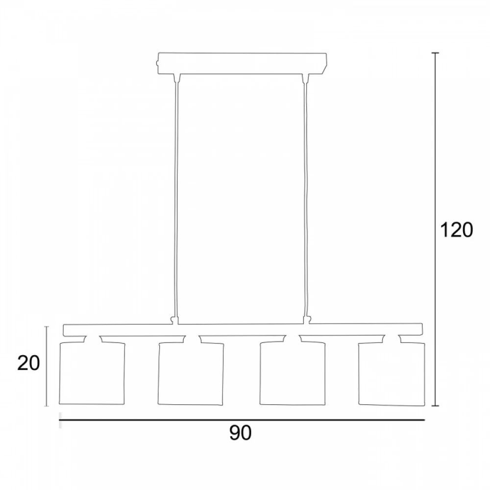 Φωτιστικό Πολύφωτο 4φ Μέταλλο/Αμπαζούρ λευκό 4xE27 - ARKOLIGHT