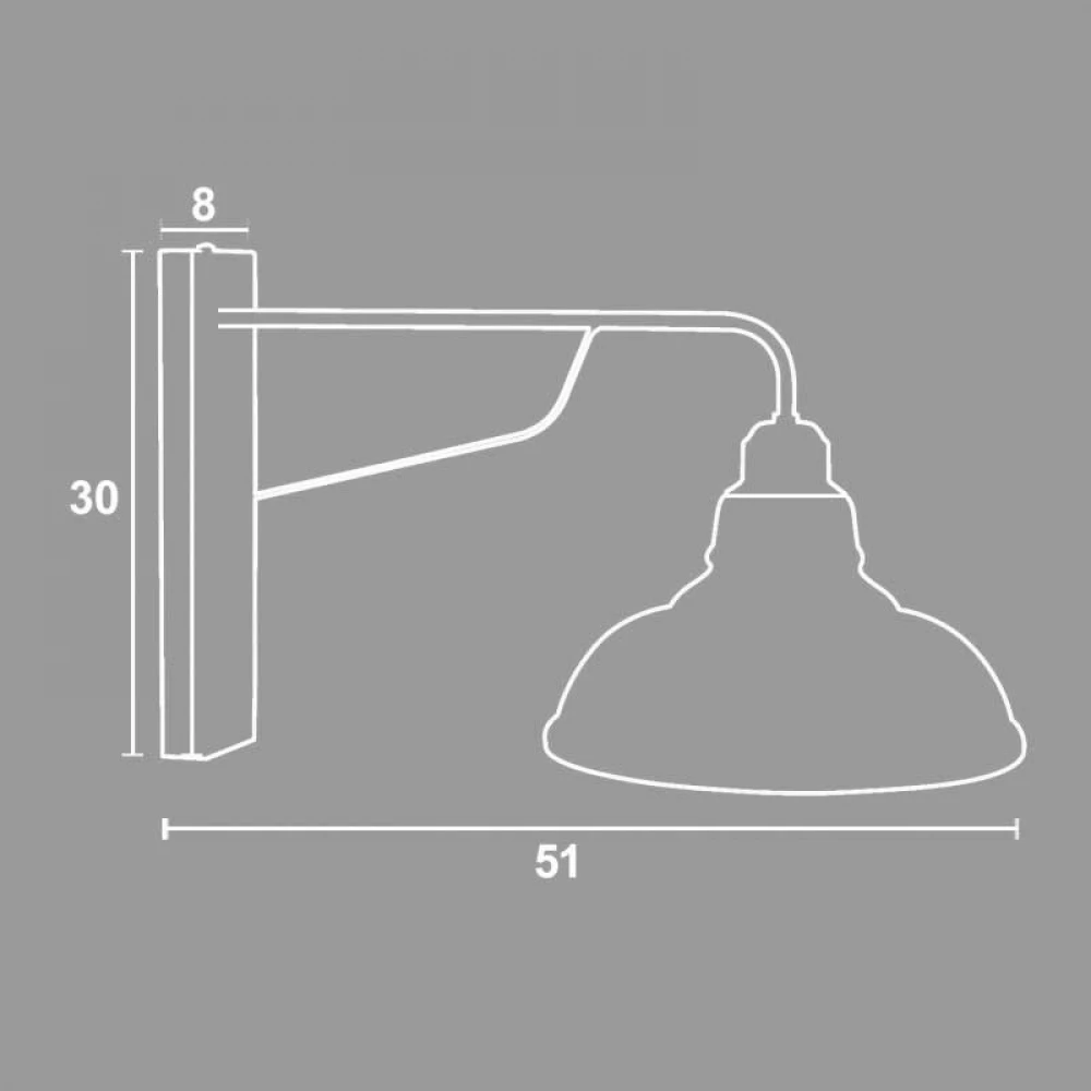 Απλίκα Γυαλί/Μέταλλο Μαύρο Ε27 - Arkolight