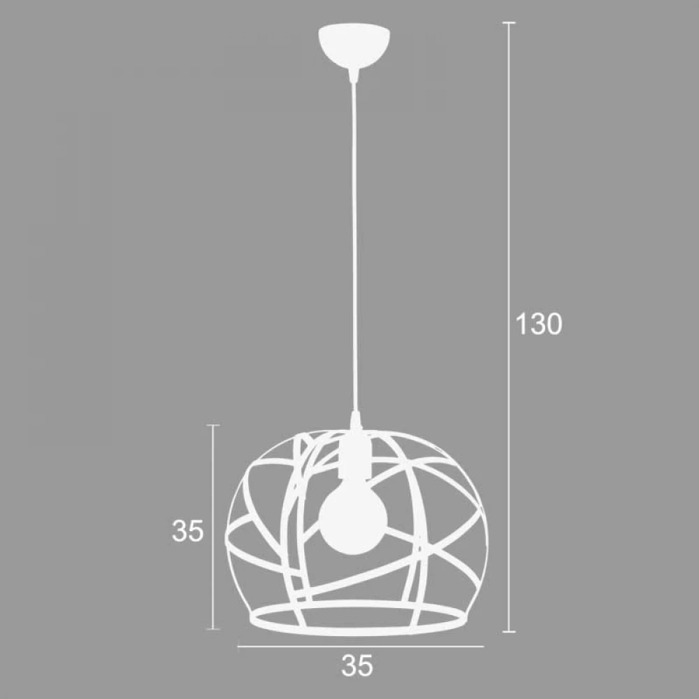 Φωτιστικό Πλέγμα Μονόφωτο Μέταλλο Σε Μαύρο ή Λευκό 1xE27 Φ35 - Arkolight