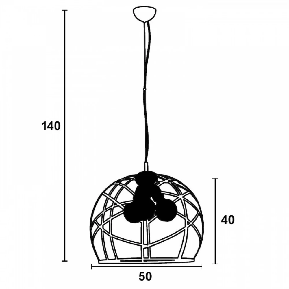 Φωτιστικό Πλέγμα Μέταλλο Σε Τρία Χρώματα 3xE27 Φ50 - Arkolight