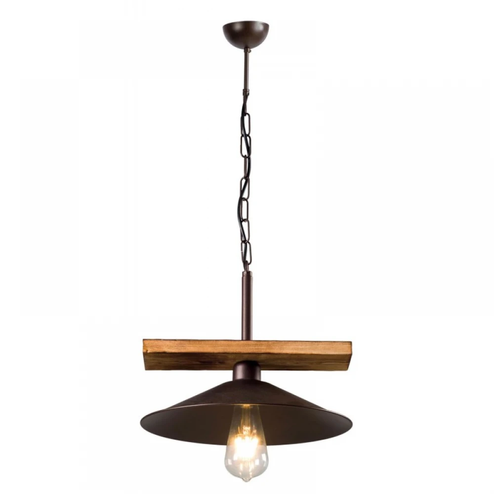 Φωτιστικό Μονόφωτο Από Ξύλο Και Μέταλλο Σκουριά 1xE27 - Arkolight