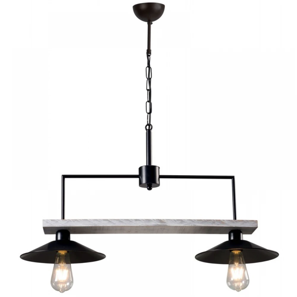 Φωτιστικό Δίφωτο Από Ξύλο Λευκό Ντεκαπέ Και Μέταλλο 2xE27 - Arkolight