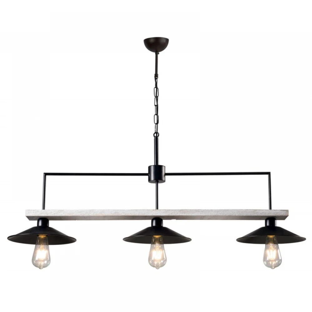 Φωτιστικό Τρίφωτο Από Ξύλο Λευκό Ντεκαπέ Και Μέταλλο 3xE27 - Arkolight