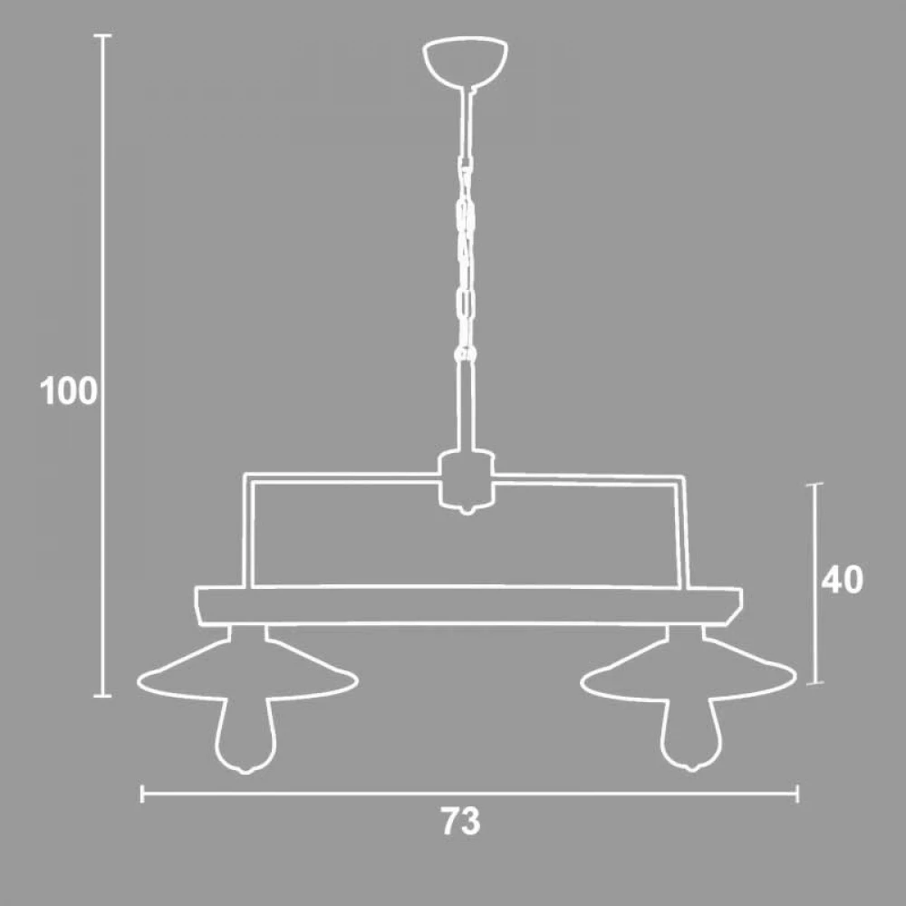 Φωτιστικό Δίφωτο Από Ξύλο Λευκό Ντεκαπέ Και Μέταλλο 2xE27 - Arkolight