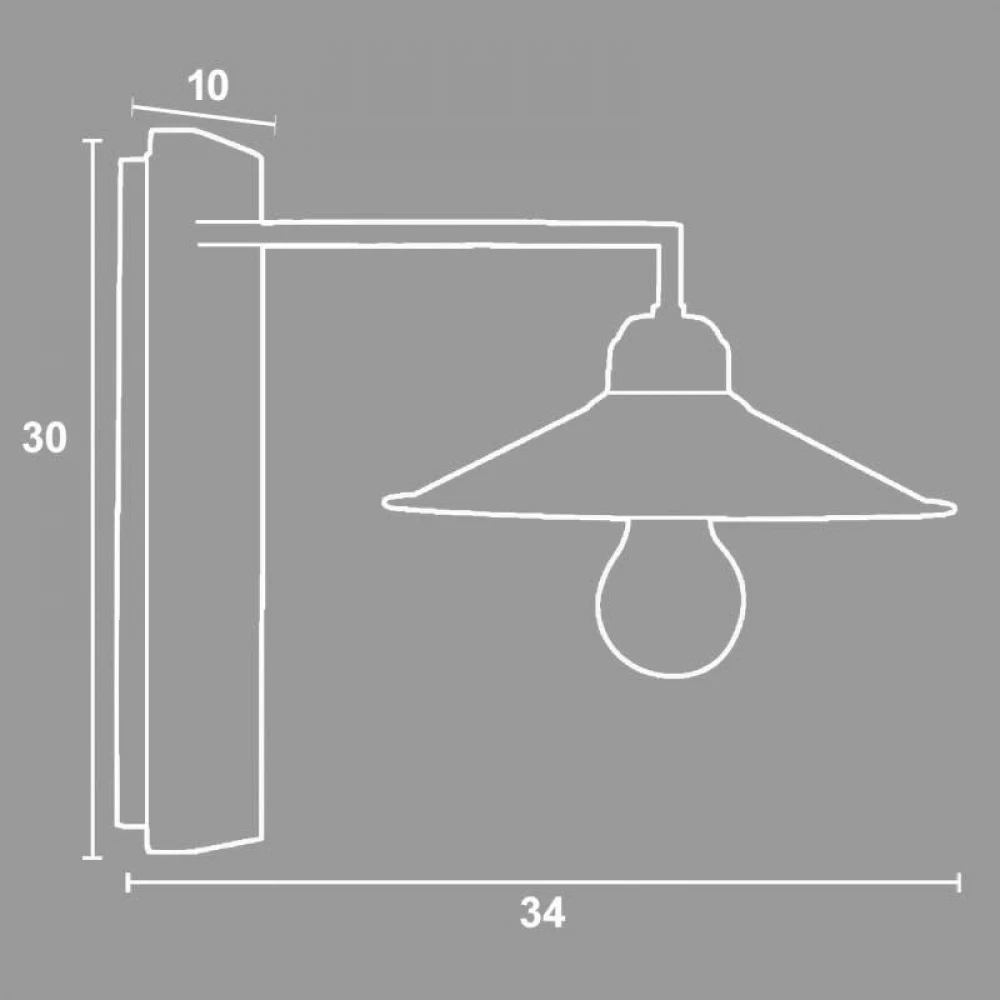 Απλίκα Από Ξύλο Λευκό Ντεκαπέ Και Μέταλλο 1xE27 - Arkolight