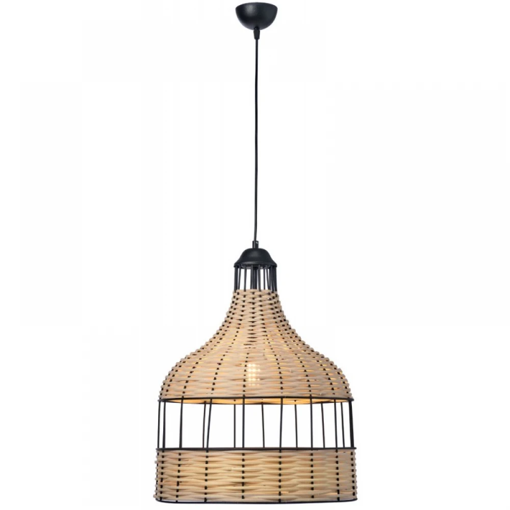 Φωτιστικό Μονόφωτο Μέταλλο/Ρατάν 1XE27 Φ41 - Arkolight