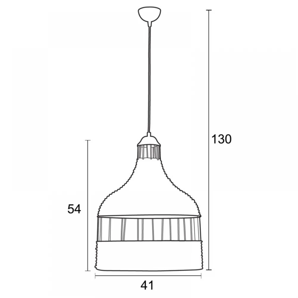 Φωτιστικό Μονόφωτο Μέταλλο/Ρατάν 1XE27 Φ41 - Arkolight