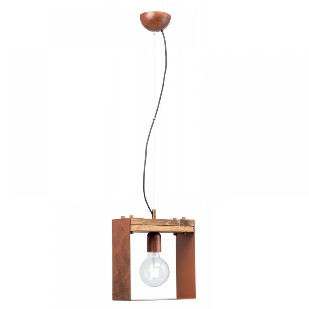 Φωτιστικό Μονόφωτο Από Ξύλο Και Μέταλλο Χαλκός- Πατίνα Μαύρη 1xE27 - Arkolight