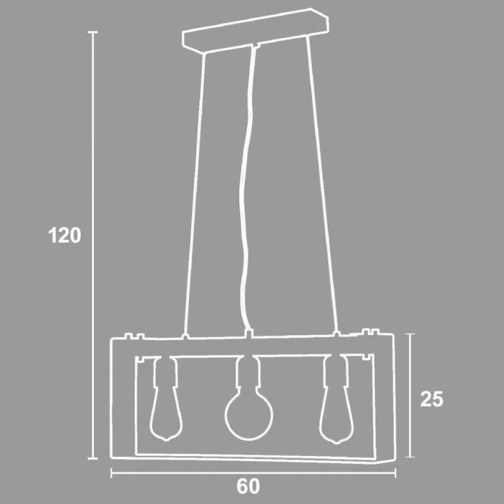 Φωτιστικό Πολύφωτο Από Ξύλο Και Μέταλλο Σκουριά/ Πατίνα Χρυσή 3xE27 - Arkolight