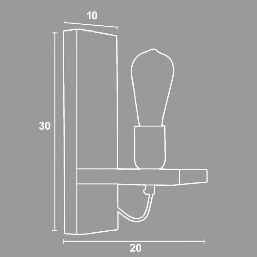 Απλίκα Από Ξύλο Και Μέταλλο Σκουριά-Πατίνα Χρυσή 1xE27 - Arkolight