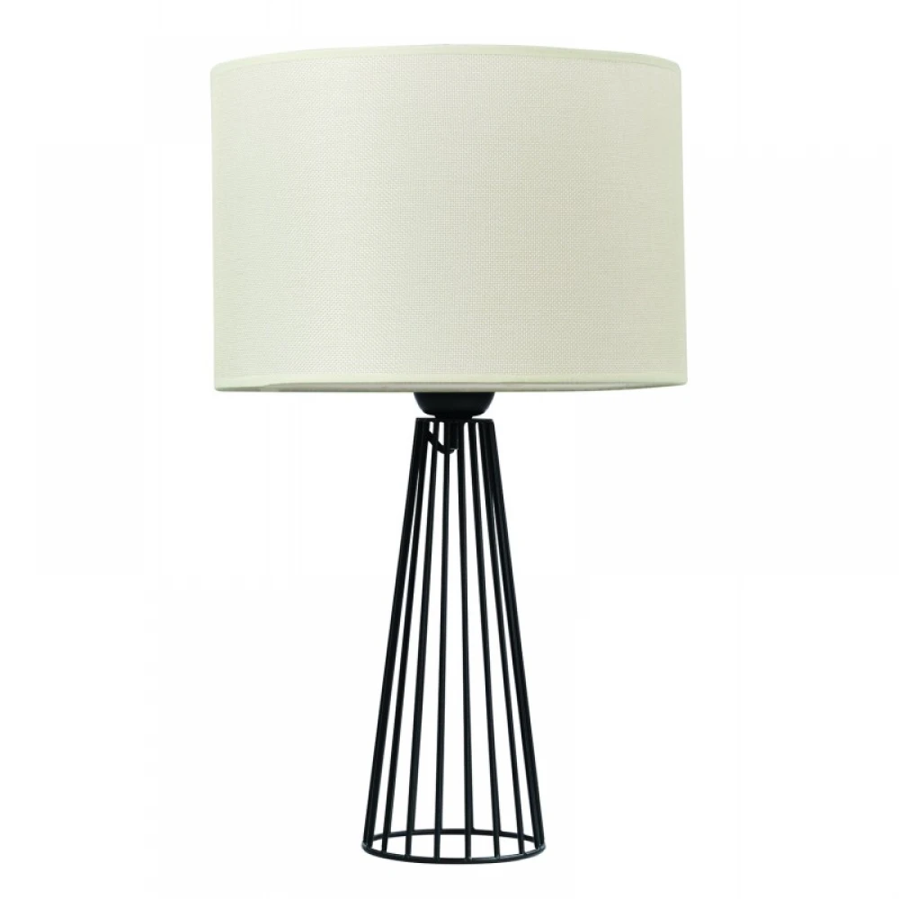 Επιτραπέζια λάμπα μέταλλο μαύρο αμπαζούρ Μπεζ 1xE27 - ARKOLIGHT