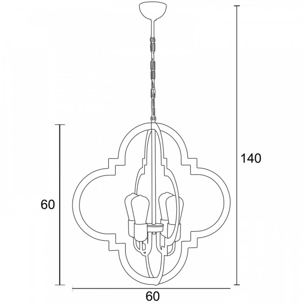 Φωτιστικό Πολύφωτο 4φ μέταλλο λευκό/νίκελ Ε27 - ARKOLIGHT