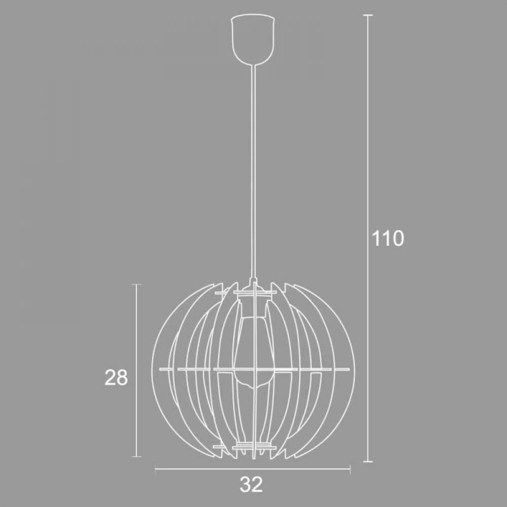Φωτιστικό Μονόφωτο Από Ξύλο Σε Δύο Αποχρώσεις 1xE27 Φ32 - Arkolight