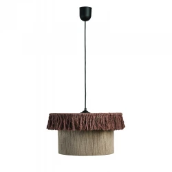 Φωτιστικό μονόφωτο BOHO σχοινί καφέ/μελί E27 Φ40 - ARKOLIGHT