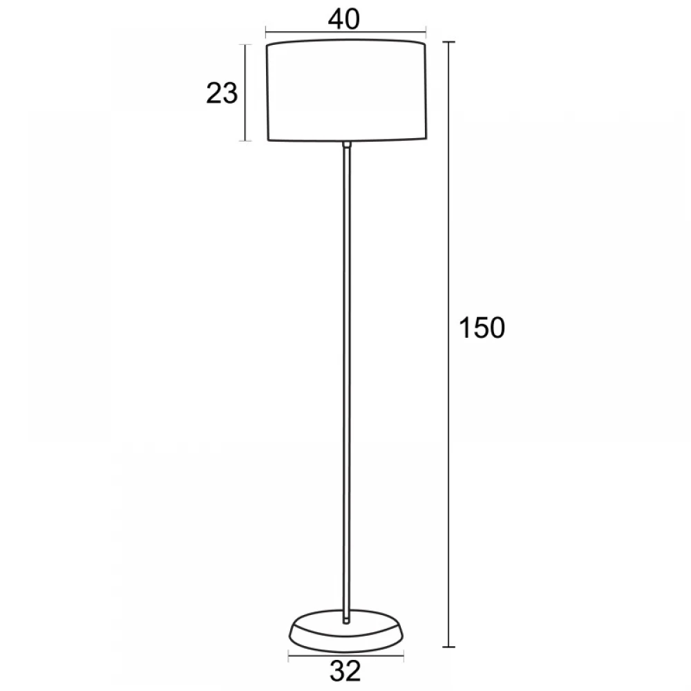 Φωτιστικό δαπέδου μέταλλο/αμπαζούρ μαύρο/λευκό E27 Φ40 - ARKOLIGHT