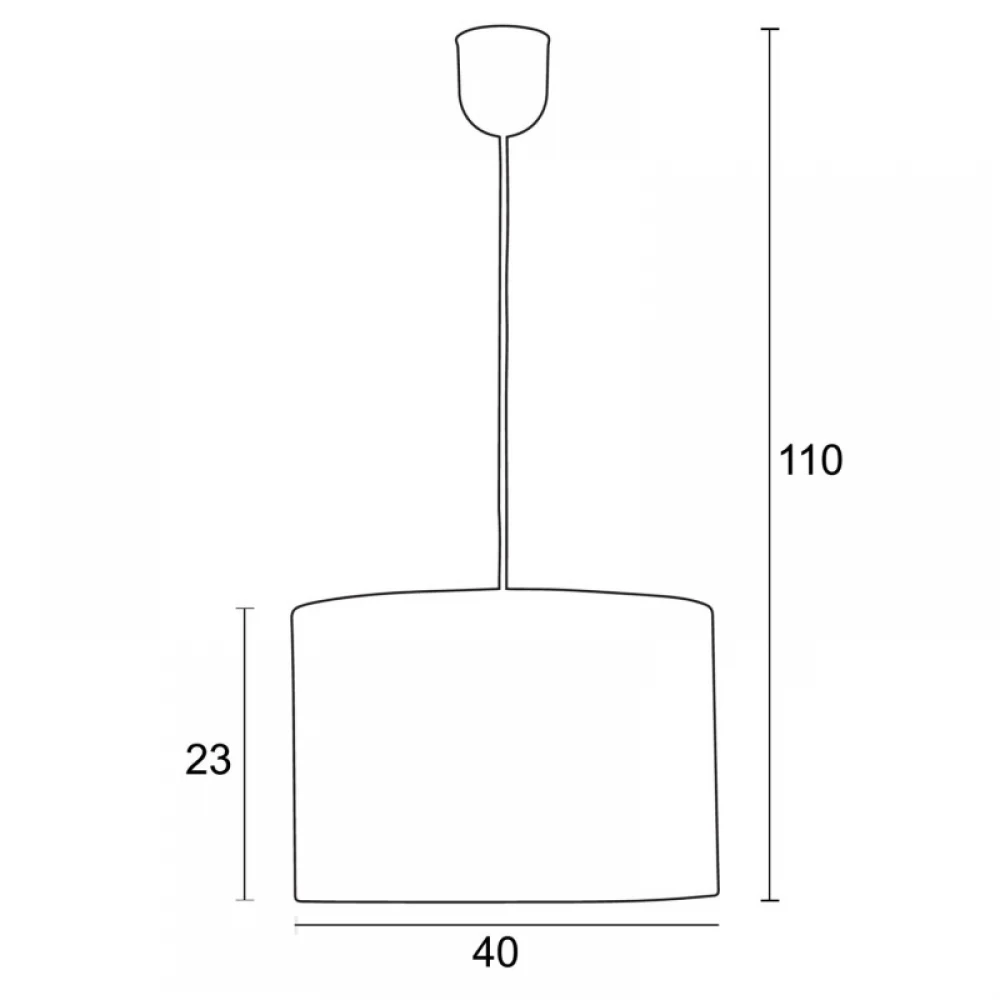 Φωτιστικό μονόφωτο αμπαζούρ ύφασμα σε χρώμα λευκό με σχέδιο γκρι Φ40 1xE27 - ARKOLIGHT