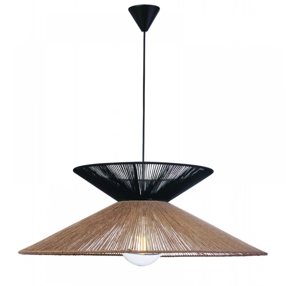 Φωτιστικό μονόφωτο σχοινί natural/μαύρο Ε27 Φ70 - ARKOLIGHT