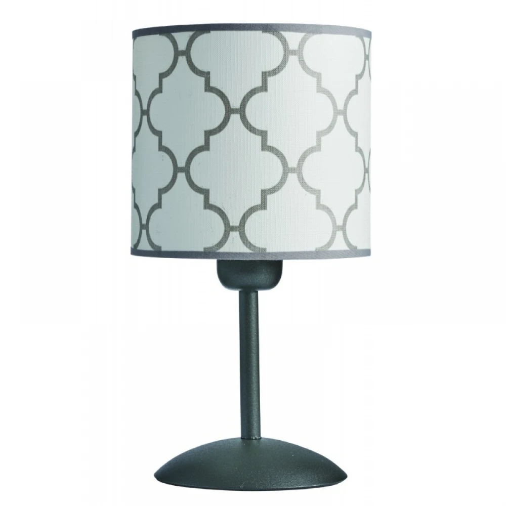 Φωτιστικό Πορτατίφ μέταλλο/αμπαζούρ λευκό/γκρι E27 Φ15 - ARKOLIGHT