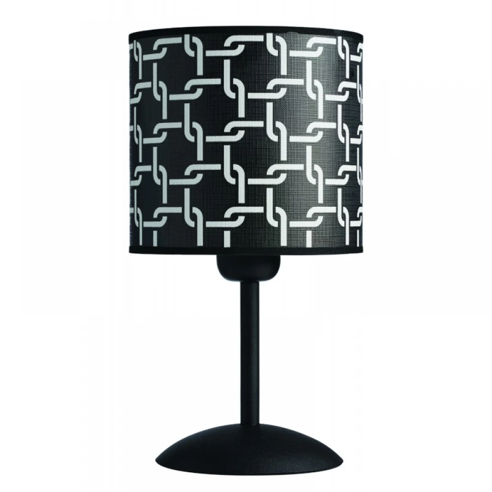 Φωτιστικό Πορτατίφ μέταλλο/αμπαζούρ μαύρο/λευκό E27 Φ15 - ARKOLIGHT