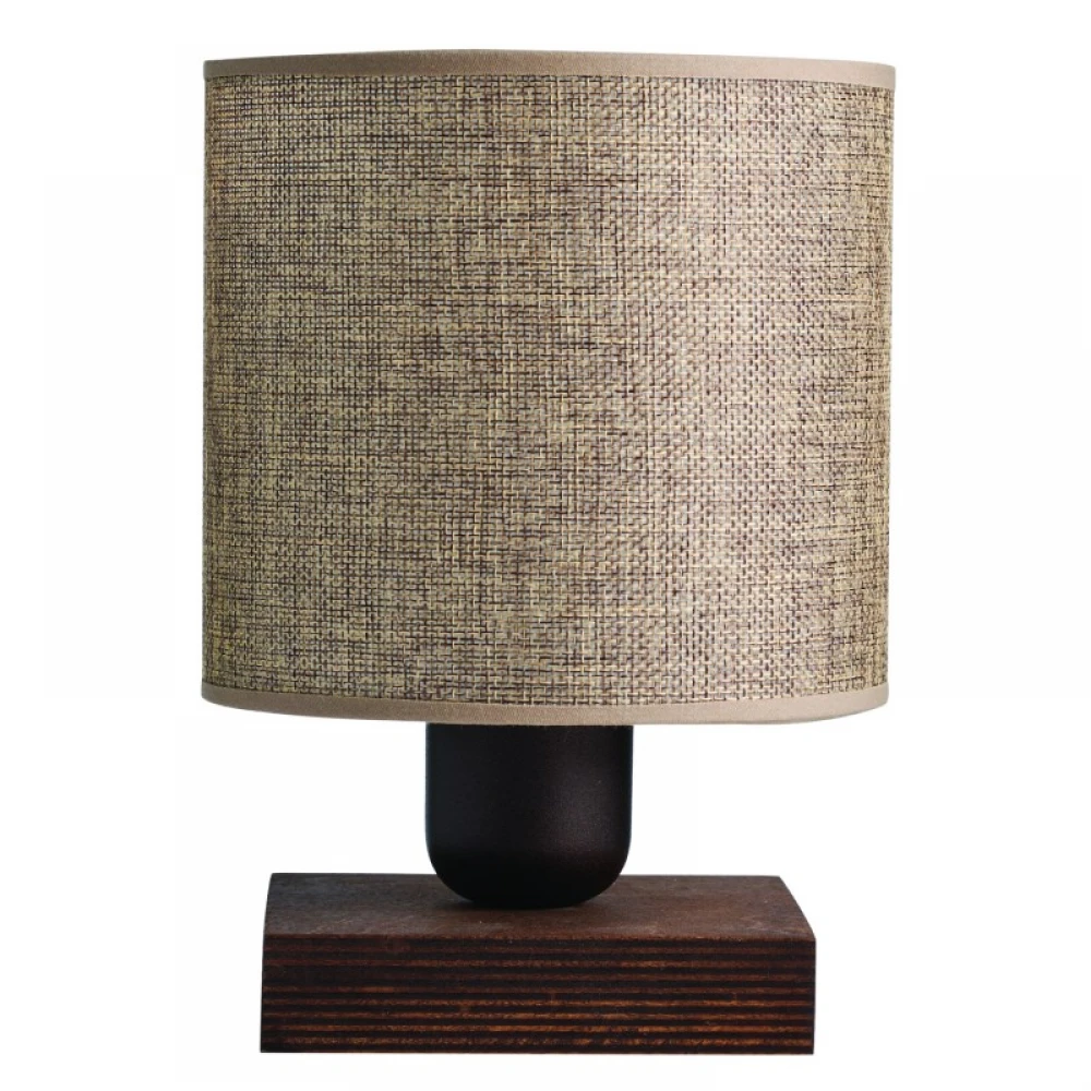 Φωτιστικό Πορτατίφ ξύλο/αμπαζούρ μόκα 1xE27 Φ15 - ARKOLIGHT