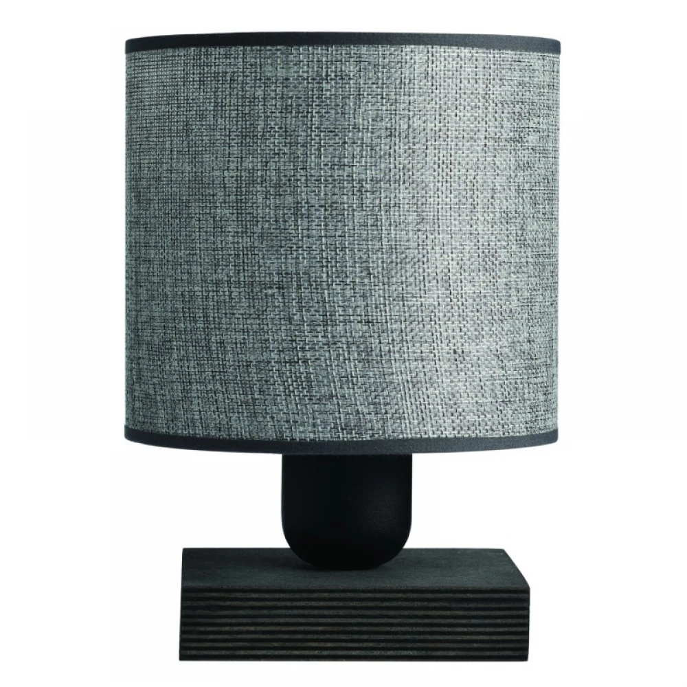 Φωτιστικό Πορτατίφ ξύλο/αμπαζούρ γκρι 1xE27 Φ15 - ARKOLIGHT