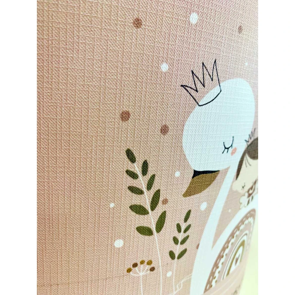 Φωτιστικό Μονόφωτο Παιδικό Αμπαζούρ, ύφασμα με σχέδιο κύκνος σε ροζ απόχρωση Ε27 Φ40 - Arkolight