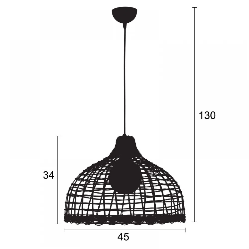 Φωτιστικό μονόφωτο ρατάν Φ45 1xE27 - ARKOLIGHT