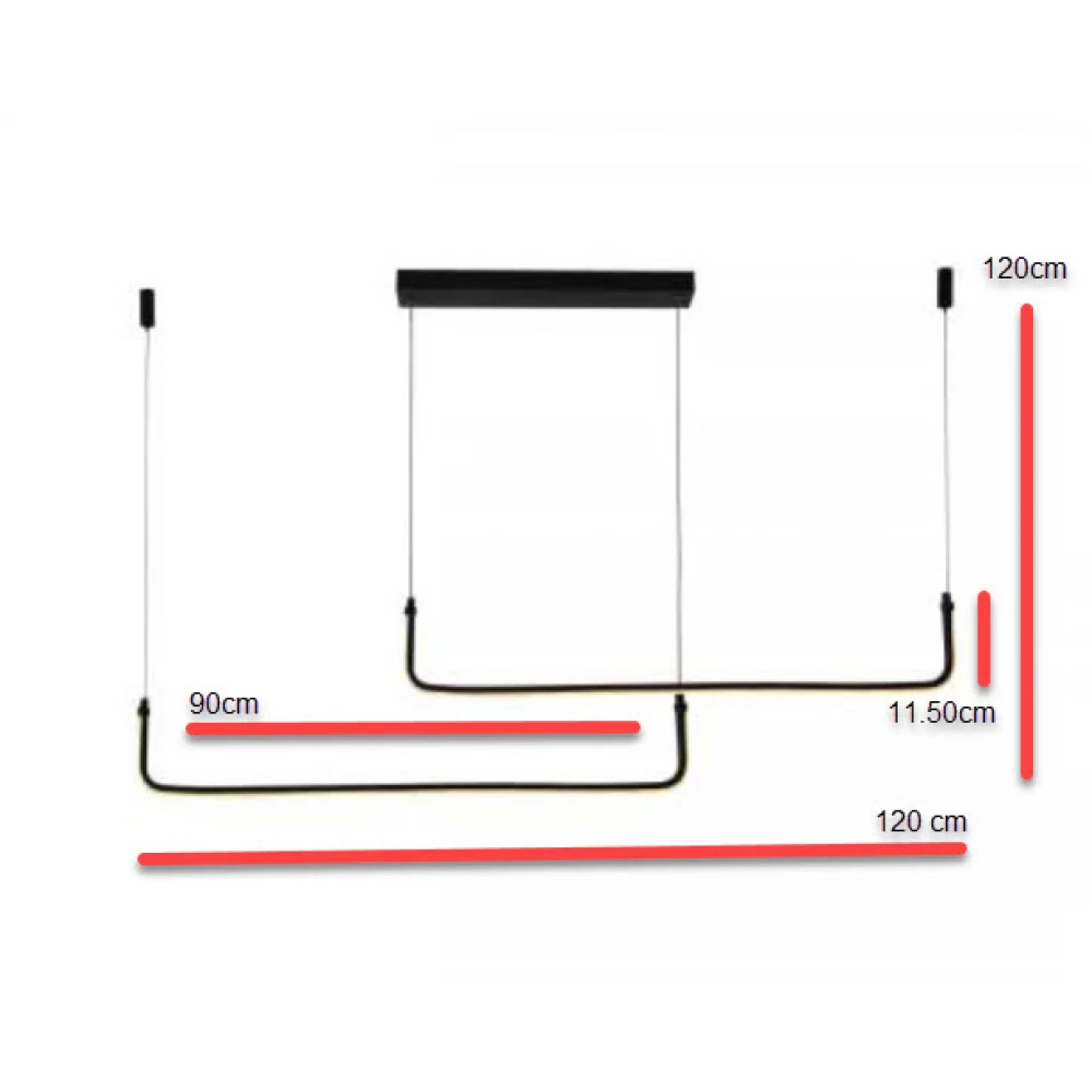 ΚΡΕΜΑΣΤΟ ΦΩΤΙΣΤΙΚΟ LED BILBO BLACK ΜΕ ΑΣΥΡΜΑΤΟ ΤΗΛΕΧΕΙΡΙΣΜΟ - DIMMABLE 56W - LEGGENDA