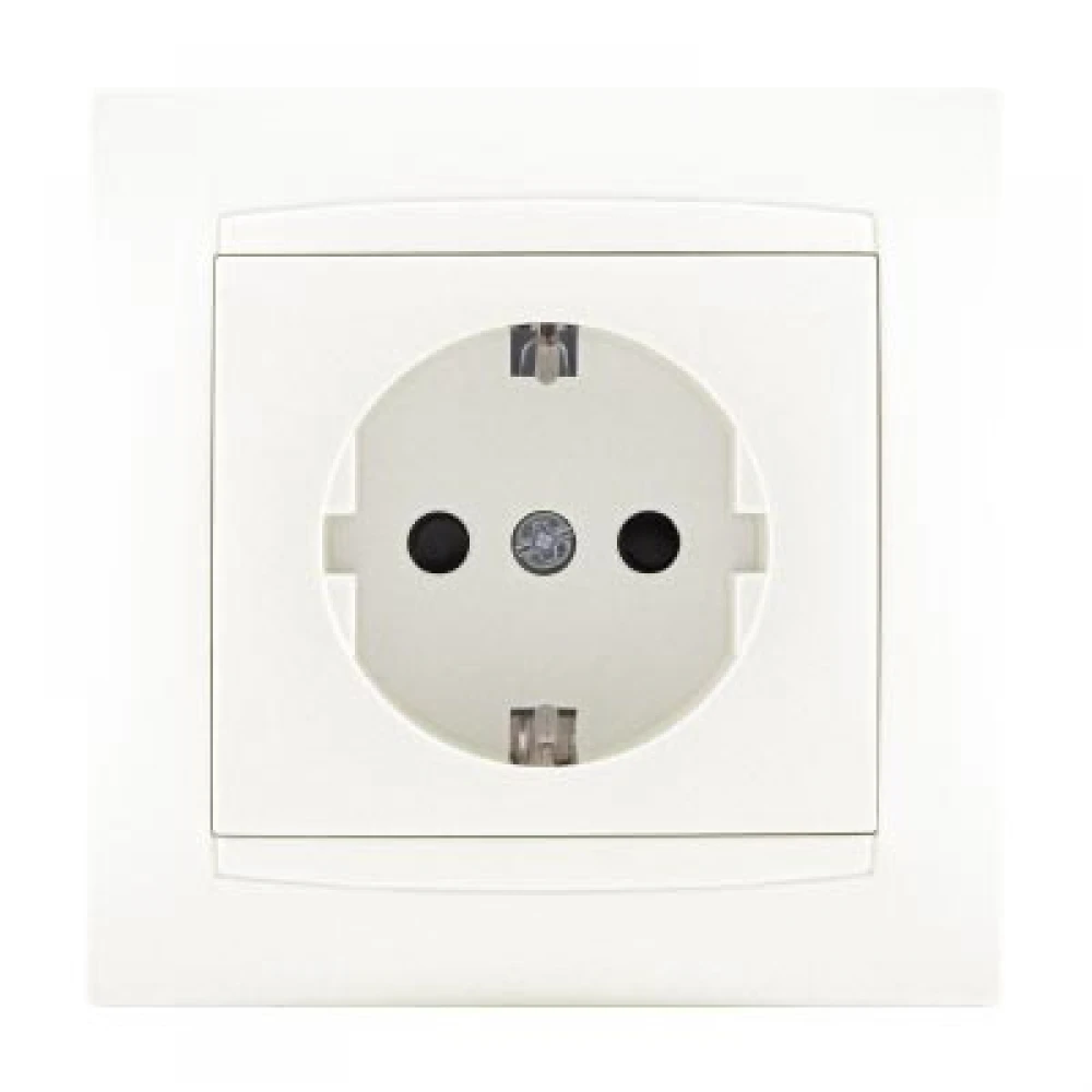Πρίζα Σούκο Ασφαλείας 16A με Πλαίσιο Περλέ ΧΑΛΚΙΔΑ