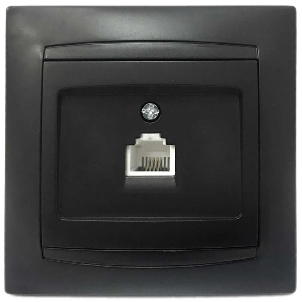 Πρίζα Δικτύου Μονή RJ45 CAT6 Χωνευτή Γραφίτης ΧΑΛΚΙΔΑ