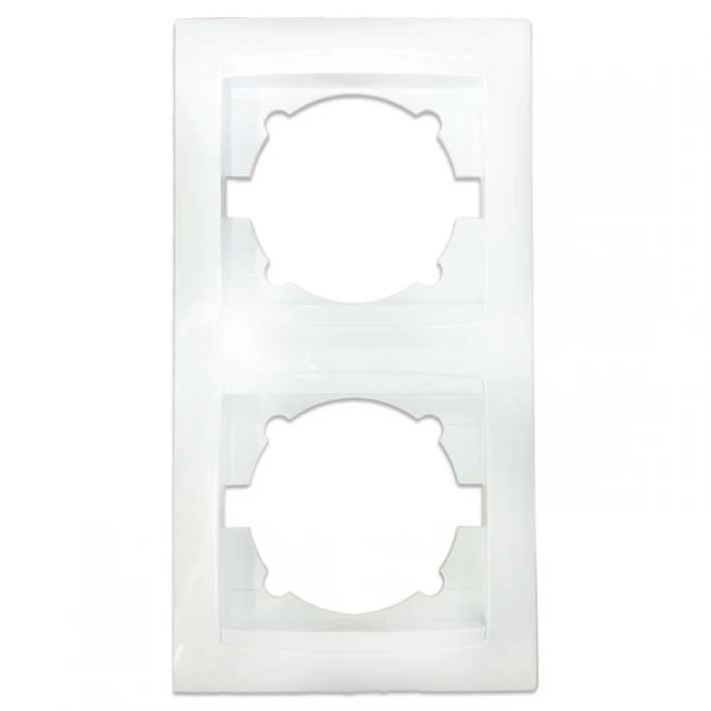 Πλαίσιο Διπλό Κάθετο Για Χωνευτούς Διακόπτες & Πρίζες ΧΑΛΚΙΔΑ