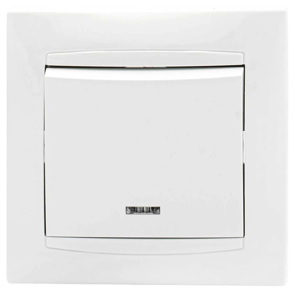 Διακόπτης Απλός Μονός με LED Χωνευτός ΧΑΛΚΙΔΑ