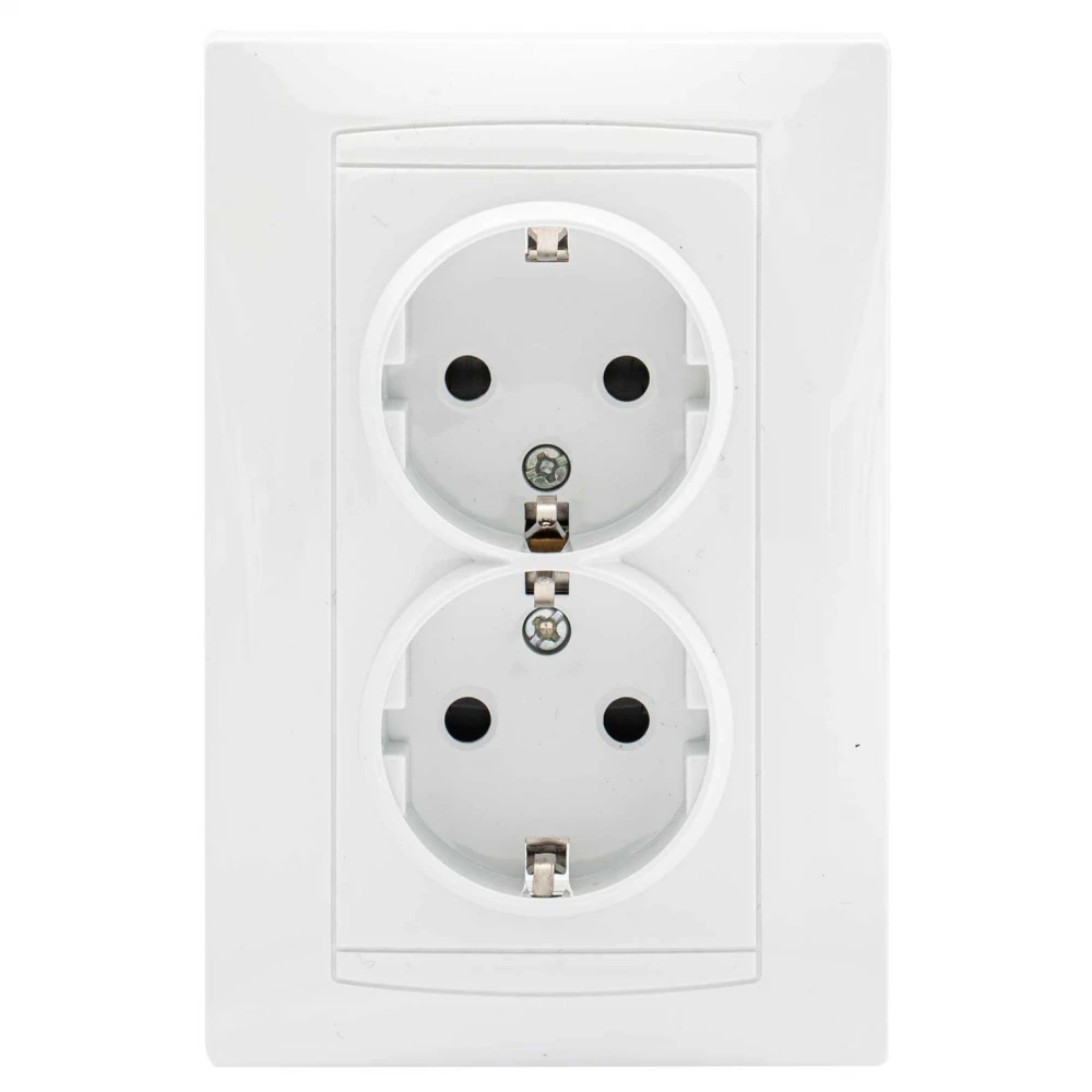 Πρίζα Σούκο Ασφαλείας Διπλή Χωνευτή ΧΑΛΚΙΔΑ