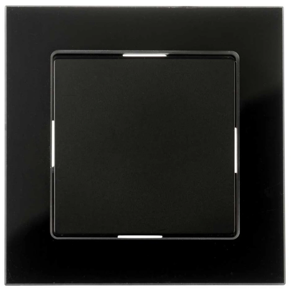 Διακόπτης Aller Retour Μονός Μεσαίος Χωνευτός Μαύρο Γυαλί ΝΕΦΕΛΗ