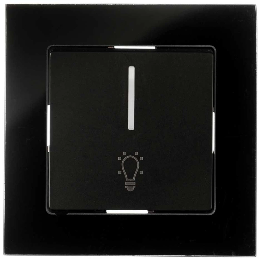 Μπουτόν Φωτισμού Με LED 220V Χωνευτό Μαύρο Γυαλί ΝΕΦΕΛΗ