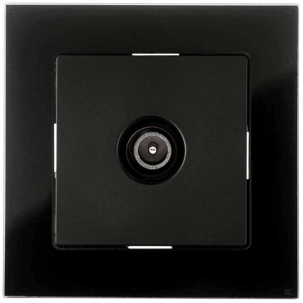 Πρίζα TV Τερματική Χωνευτή Μαύρο Γυαλί ΝΕΦΕΛΗ