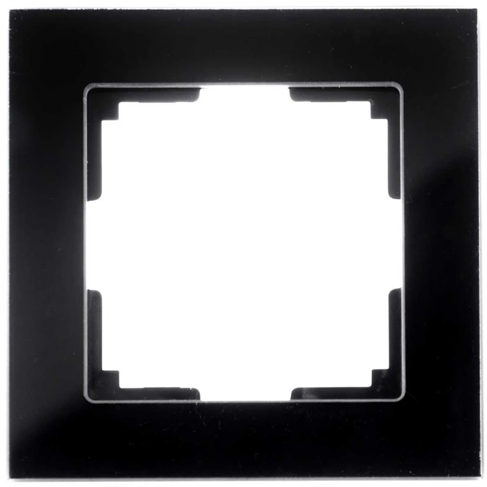Πλαίσιο Μονό Για Χωνευτούς Διακόπτες & Πρίζες Μαύρο Γυαλί ΝΕΦΕΛΗ