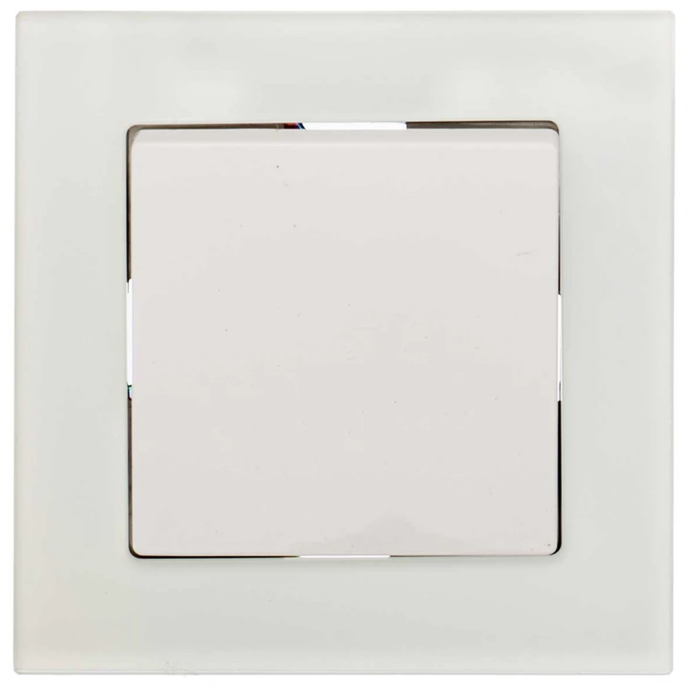 Διακόπτης Απλός Μονός Χωνευτός Λευκό Γυαλί ΝΕΦΕΛΗ