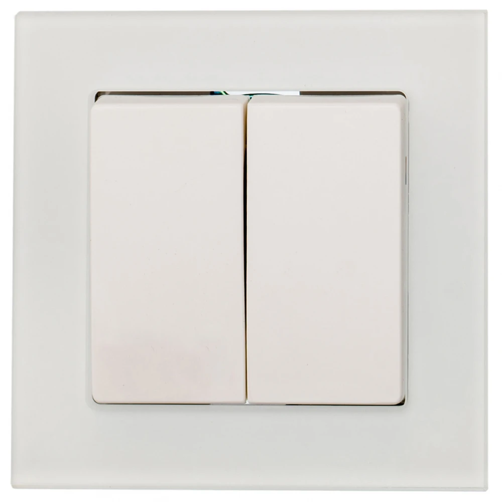 Διακόπτης Aller Retour Διπλός Χωνευτός Λευκό Γυαλί ΝΕΦΕΛΗ