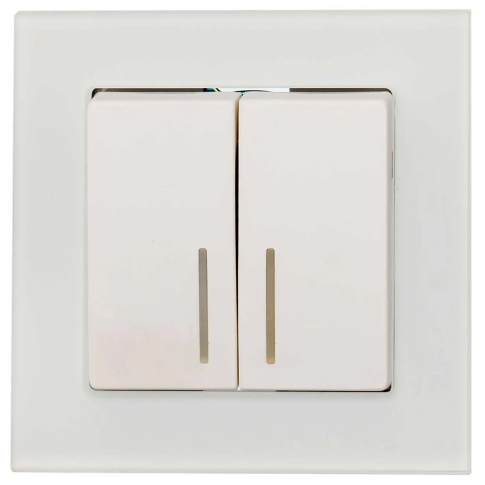 Διακόπτης Κομμυτατέρ Με LED Χωνευτός Λευκό Γυαλί ΝΕΦΕΛΗ