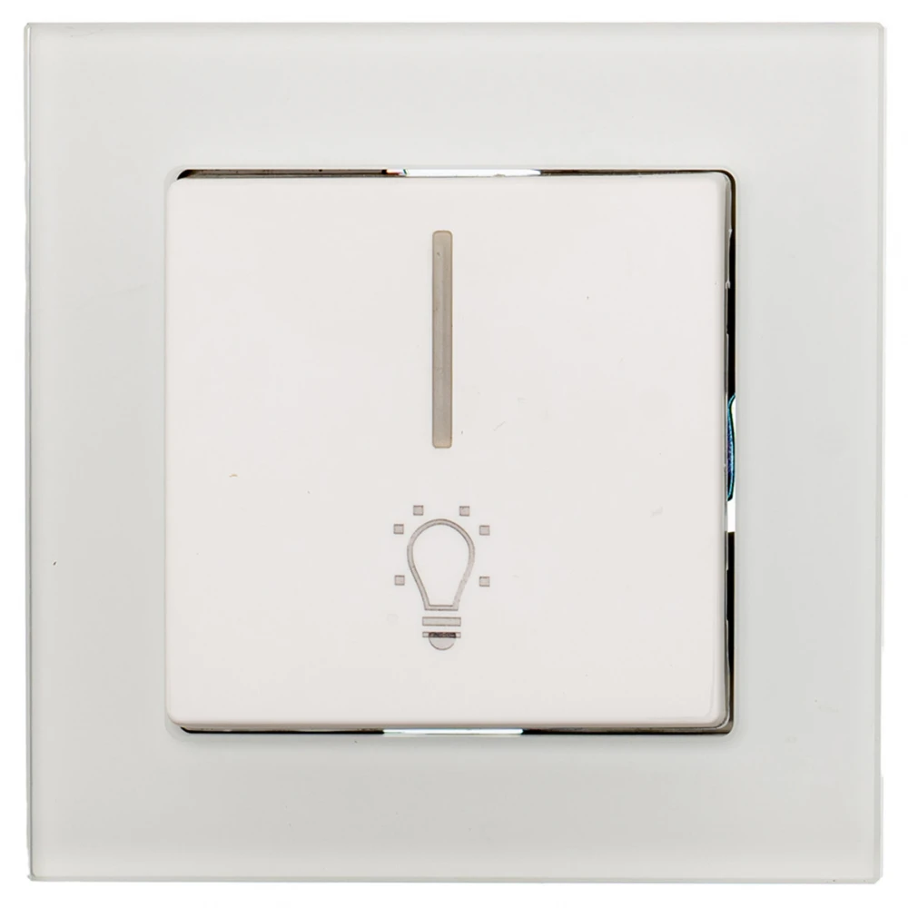 Μπουτόν Φωτισμού Με LED 220V Χωνευτό Λευκό Γυαλί ΝΕΦΕΛΗ