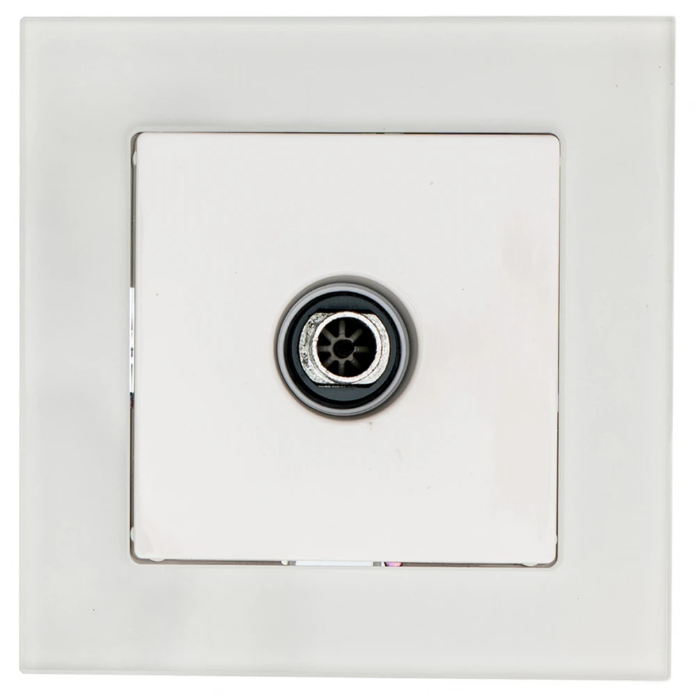 Πρίζα TV Διελεύσεως Χωνευτή Λευκό Γυαλί ΝΕΦΕΛΗ