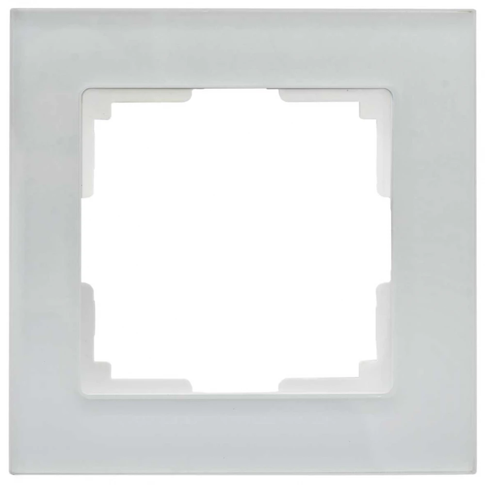 Πλαίσιο Μονό Για Χωνευτούς Διακόπτες & Πρίζες Λευκό Γυαλί ΝΕΦΕΛΗ